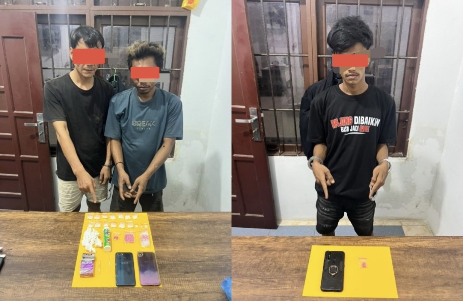 Polsek Tambang Amankan Tiga Orang dalam Pengungkapan Kasus Sabu dan Ekstasi di Kampar