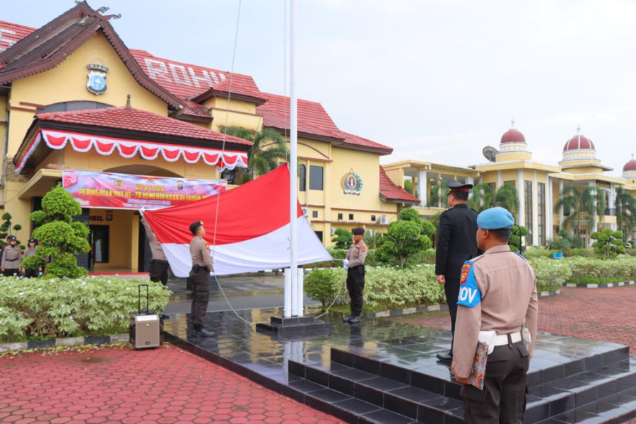 Wakapolres Irup Peringatan HUT ke 78 RI di Polres Rohil