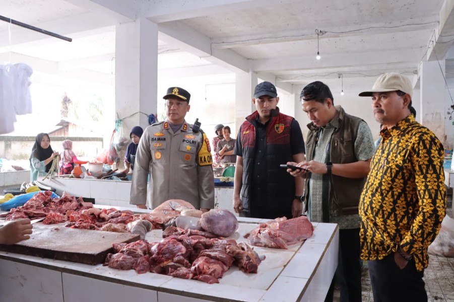 Jelang Ramadan, Kapolres Rohil Sidak Harga dan Stok Sembako di Pasar Ujung Tanjung