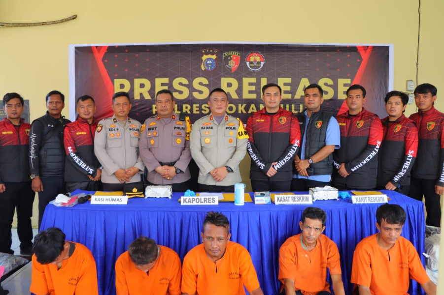 Polres Rohil Release Pencurian Kabel  Power Line Milik PT PHR